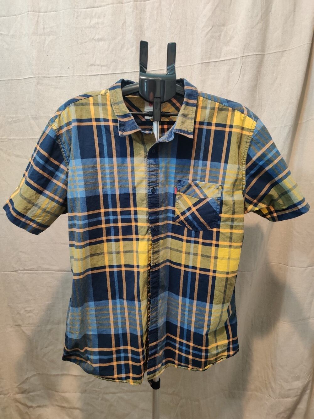 Vintage Levi Strauss Shirt Men's Size 2XL Plaid Short Sleeve Button Up